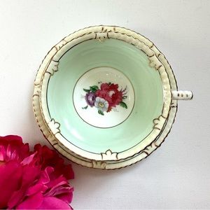 Vintage Teacup & Saucer - Mint Green